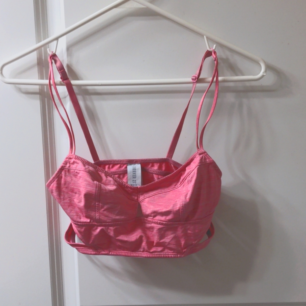 Pink Forever 21 Small Cut Out Sporty Bralette